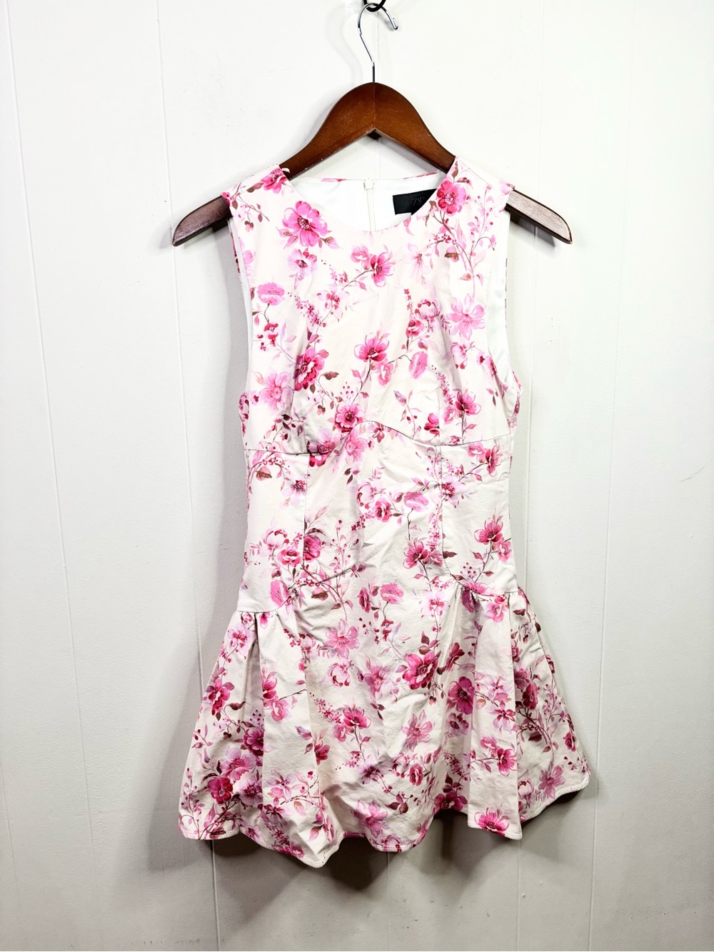 Zara pink white floral blogger favorite playsuit mini dress size SM trendy - Picture 2 of 6